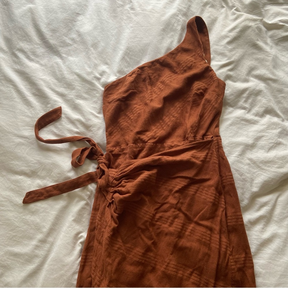 Free People At Leisure Linen Blend Midi Dress